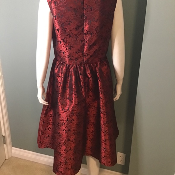 Red and Black Jacquard Party Dress NWOT - Picture 4 of 5